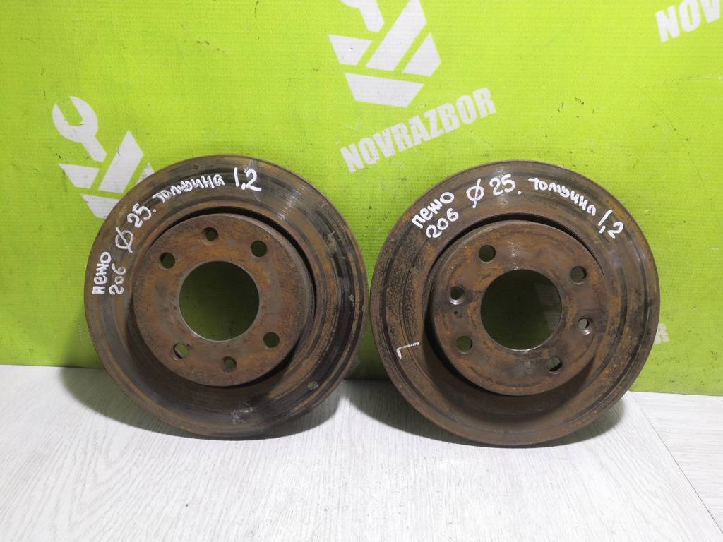 Peugeot 206 98-12 для Диск тормозной передний не вентилируемый