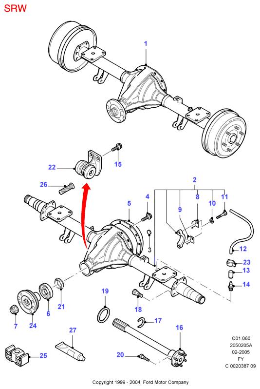 Ford Transit FA 2000-2006 для Мост задний